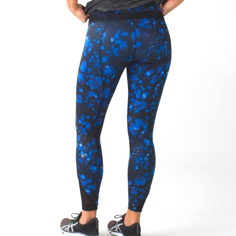 Lululemon Run Inspire Tight II Black Blue Dandi Digi  Leggings 4 | 21083119